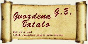 Gvozdena Batalo vizit kartica